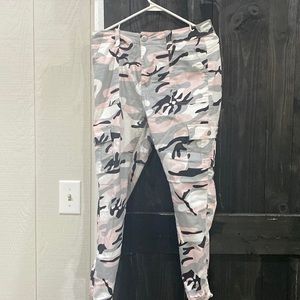 Black, white, pink camouflage